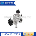 Biopharmaceutical multi-port stainless steel diaphragm valve